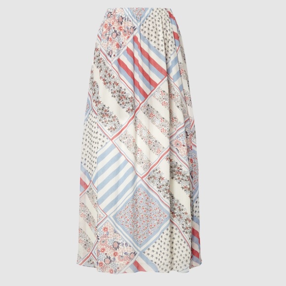 HTF Tommy Hilfiger x Gigi Hadid Pure Silk Printed Maxi Skirt NEW! - Picture 13 of 14